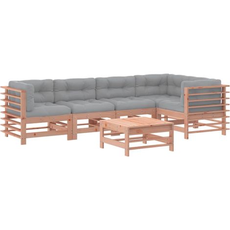 Maison Exclusive - Salon de jardin 6 pcs avec coussins bois massif Douglas (1/5)