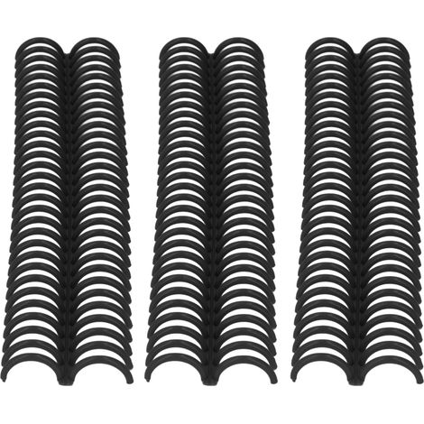 Lot de 10 anneaux relieur à feuilles mobiles 30 trous diamètre intérieur 22 mm en plastique PP antiusure noirs (1/5)