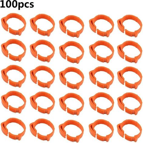100PCS Ring Ring Birds Rings for Foot Ring for Poule,001-100 Strip of Legs Birds Numbered,Ring of Leg adjustable Poule for Identification Birds Chicken Duck Poultry (Orange,interi