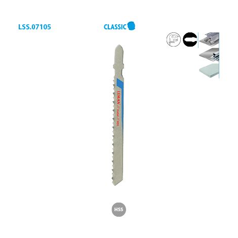 LEMAN 5 lames de scie sauteuse Univ. lg.75 mm - 7105-05 (1/2)