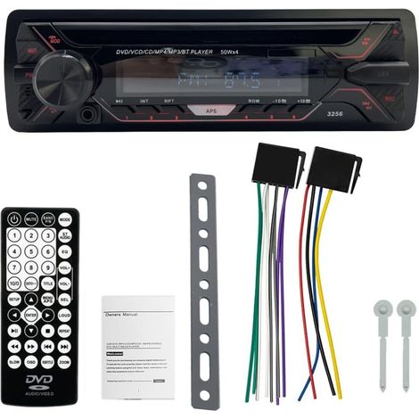 Autoradio Panneau détachable stéréo 1 DIN 12V Radio FM MP3 MP3 Bluetooth CD VCD Récepteur multimédia pour Voiture USB USB (1/5)