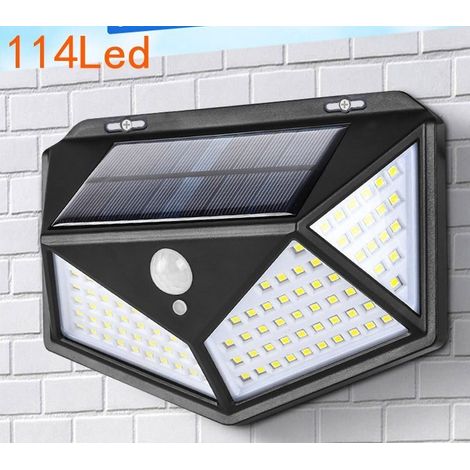 Aplique Solar Pared 800 lúmenes 114 leds 2400mAh