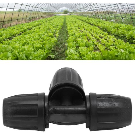 Conector en T con púas 8/11 con sistema de bloqueo - 10 unidades - ABS - 74x50 mm - para riego de jardín (1/5)