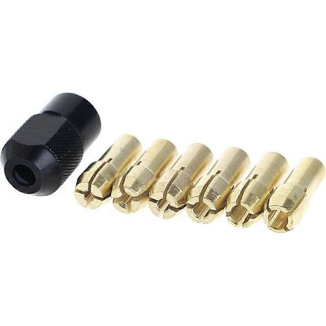Lot de 7 pinces de serrage en laiton 1.0/1.6/2.0/2.4/3.0/3.2 + contrôle M80.75 compatibles avec les outils rotatifs (1/5)