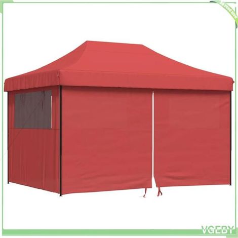 Tente de réception pliable - FAFEICY - 4005027 - 4 parois latérales - 410x279x315 cm - bordeaux (1/5)