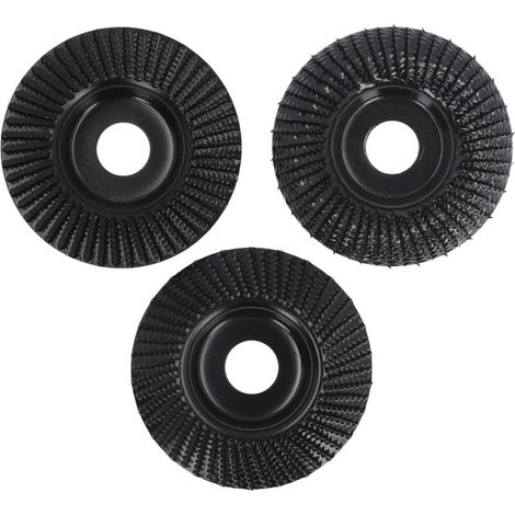 3 pièces ensemble de disques de sculpture sur bois meuleuse d'angle pour le travail du bois meules en acier au carbone 100mm Dia 22mm ID noir (1/5)