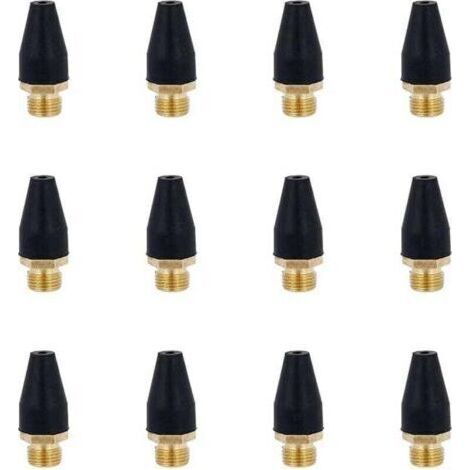 12 Pcs Alliage Noir en Caoutchouc Air Outil pour Air Buse Pointe Alliage Soufflette en Caoutchouc Pointe pour Air Outil Accessoires Air Souffler Outil pour Gonfler (1/4)