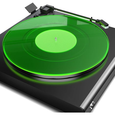 Tapis de platine vinyle pour tourne-disque : disque en acrylique pour tourne-disque antistatique et basse définie, vert (1/5)
