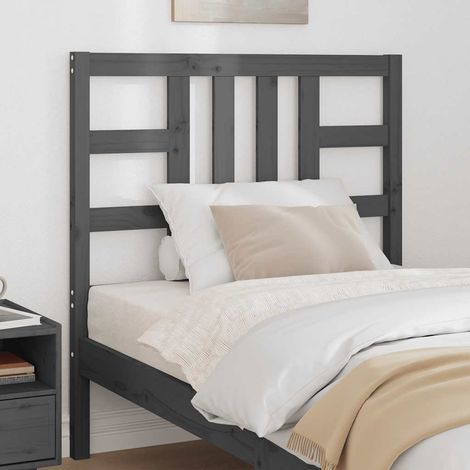 Tête de lit en bois de pin massif gris 96 x 4 x 100 cm pour lit sans tête de lit, 4.2kg - PANGIVO (1/5)