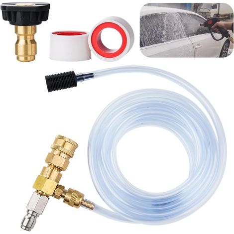Kit d'Injecteur Chimique pour Nettoyeur Haute Pression, 4000 PSI avec Tuyau de Siphon de 3 m (1/5)
