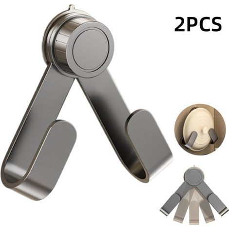 Set da 2 pezzi - Ganci - Ganci a ventosa - Porta coperchi - Portaoggetti - Girabile - Accessori per l'organizzazione - Adatto per cucine, camere da letto e bagni - Nero - 3519,5 cm