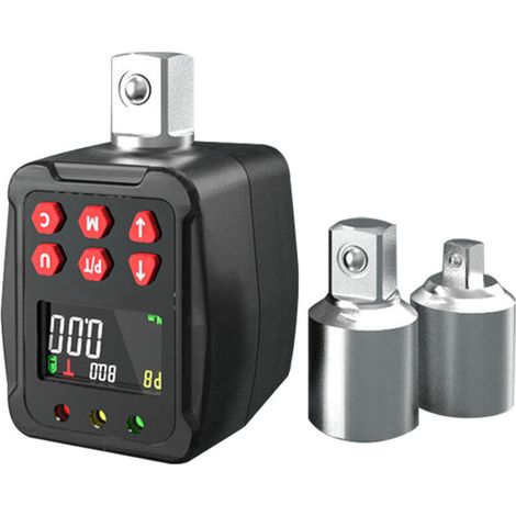 Bardusch-Adaptateur de Couple Numérique 1/2", 1.5-30Nm Clé Dynamométrique Numérique avec Précision ±1%, Mode Préréglé, Stockage de Données, LED et Alerte Sonore, 1/4" 3/8" Adaptateur pour Vélos, Moto