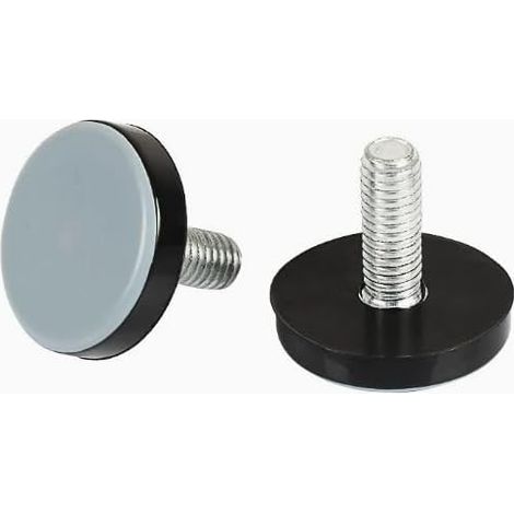 16 Pièces Pied Nivellement pour Mobilier Filetage M6 Ø 20mm Pieds Réglables en Téflon Ajustable avec Filetage Rond Patin Glisseurs pour Chaise Canapé Bureau Table Protection de Sol Efficace