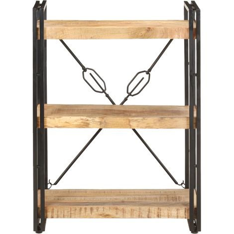 Bibliothèque à 3 niveaux,Armoire à Livres 60x30x80 cm Bois de manguier massif CFW5707569 (1/5)