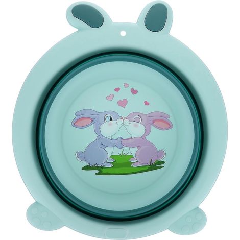 Lavabo pliable portable pour bébé, motif dessin animé, idéal pour la maison et les voyages-33X31X10CM-Green (1/3)