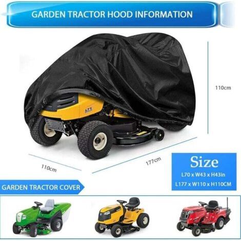 NALOOKAMIC Housse Tondeuse autoportée, Housse de Tracteur de Jardin, Universel, Résistant aux intempéries, Aux UV, Tissu Oxford 210D très résistant ,tracteur tondeuse,(L177 x W110 x H110CM)-- (1/3)