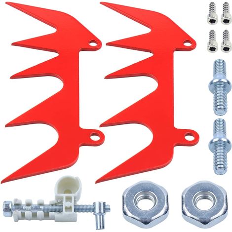 NEUF Pointe de pare-chocs Felling Dog avec écrous et broches pour Stihl MS170 MS171 MS180 Rouge, pointe de pare-chocs, écrous pour guide, broches pour guide, vis, 1x goupille de tension (1/5)