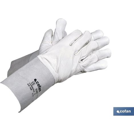 Blister Di Guanto In Pelle Di Vacchetta Con Polsino 13 cm Taglia 9 (1/2)