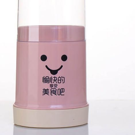 Porte-baguettes mignon avec couvercle anti-poussière - Support ustensiles écologique en plastique lavable pour cuisine rose (1/5)