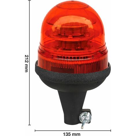 Gyrophare à 16 Led série GEA 12-24 V base flexible avec fixation pour tige (1/2)