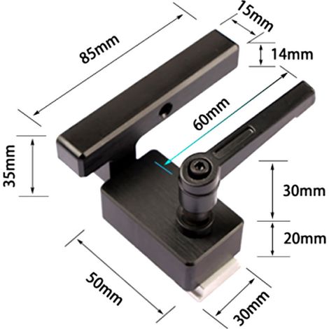 Butée d'onglet rail T menuiserie limiteur de coulisse bois rail guide T outil manuel bricolage (1) (1/5)