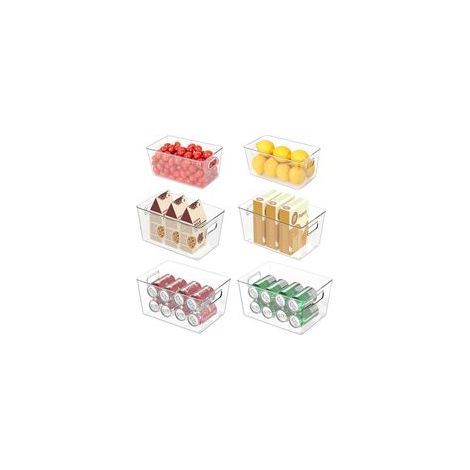 Ein Set aus 6 Küchenaufbewahrungsboxen (2 große, 2 mittlere, 2 kleine) – aus Kunststoff – geeignet für Kühlschränke, Schränke und andere Alltagsgegenstände. (1/5)