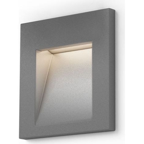 Lampada Faretto TESS SQ da incasso grigio argento 230V LED 3W IP54 3000K