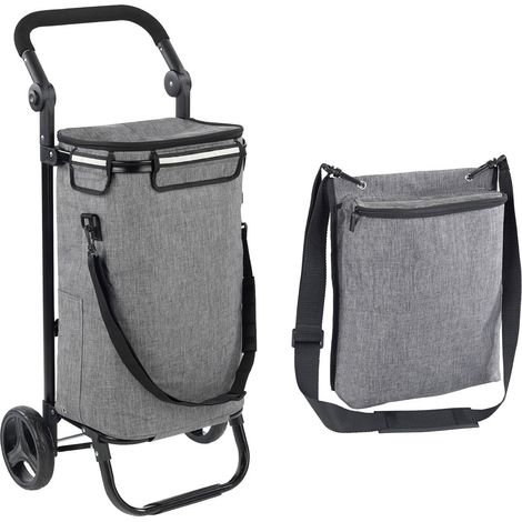 Chariot de courses sur roulettes avec sac isotherme, 38 l