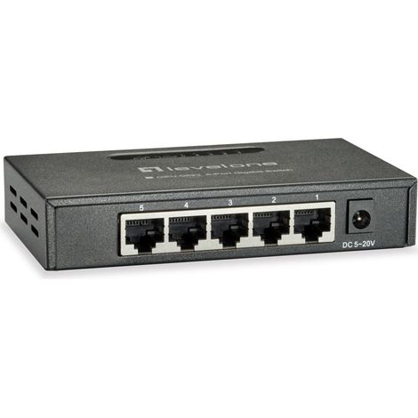 LevelOne GEU-0523 commutateur réseau Non-géré Gigabit Ethernet (10/100/1000) Noir