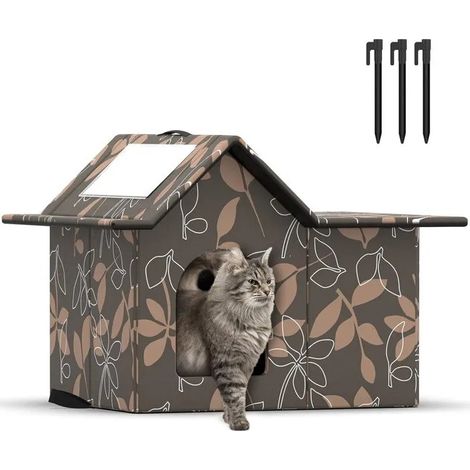Niche pliable chat - Cabane intérieure et extérieure Oxford, waterproof, résiste chaleur et froid, lavable (1/5)