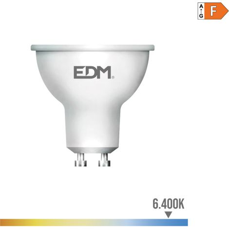 Bombilla LED EDM Dicroica GU10 5W 450lm 6400K Luz Fría Ø5x5,5cm (1/3)
