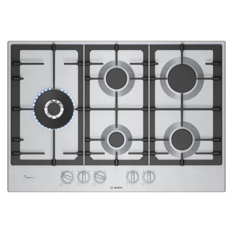 Placa Gas 5 Fuegos 75cm Bosch PCS7A5I90 Natural Inox