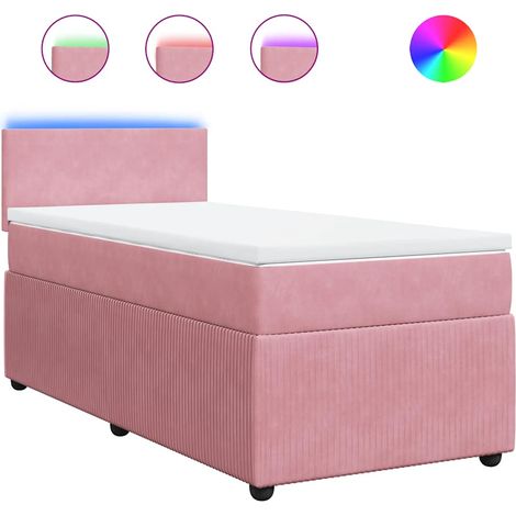 Maison Exclusive - Sommier à lattes de lit avec matelas Rose 90x190 cm Velours