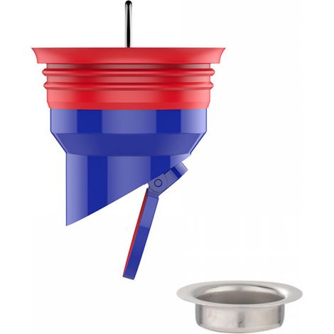 Desagüe de ducha antiolor y antirretorno, apto para orificios con un diámetro de 35 a 52 mm, 1 pieza (con 2 reductores). (1/5)
