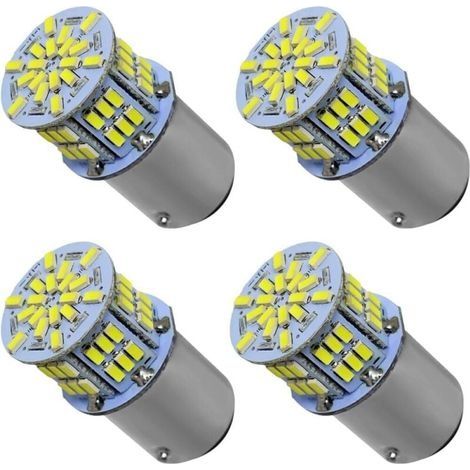 1157 Blanc Ampoules LED, 4 Pcs Blanc 6000-7000K 12V-24V P21/5W 1214LM Ampoules LED pour aux Feux Stop, Clignotants et Feux (1/5)