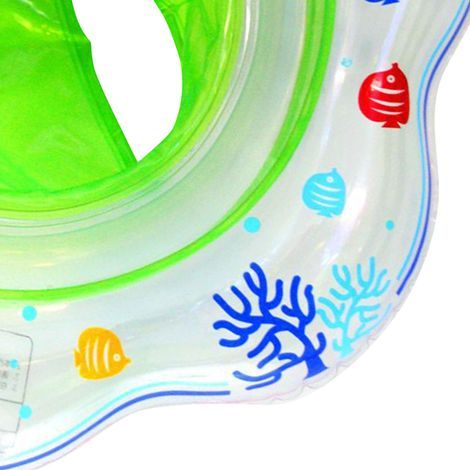 Aufblasbarer Babyschwimmring mit Doppelairbag, dicke und sichere Schwimmmatte für Kinder, grün (1/5)