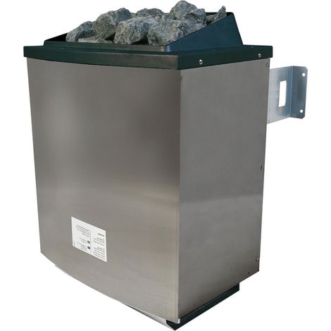 Saunaofen 9 KW inkl.Steinen,ohne Strg,silber