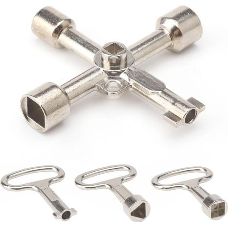 clé armoire electrique à 6 voies, cle triangle 8 mm, clef triangle, clés 3 et 4 pans, clé triangle poubelle, clé universelle, cle pompier, cle carre, clé ouverture compteur eau (1/4)