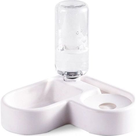 Distributeur d'eau automatique 2 en 1 pour animaux de compagnie,abreuvoir résistant aux éclaboussures et mangeoire sèche pour chat/c (1/4)