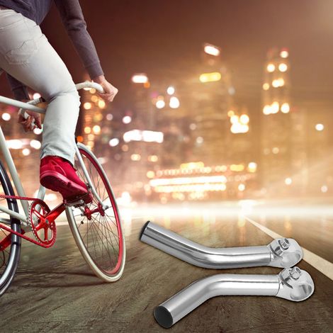 1 Paire de Bouchons de Guidon en Aluminium pour VTT et Vélo de Route, Antivol et Protection, Finition Argentée