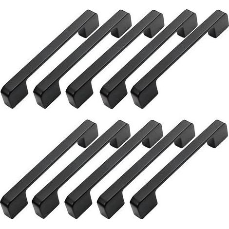 TAISHENGDA – 10 Möbelgriffe, 96 mm Lochabstand – Schwarzer Küchentürgriff, Stangengriff, Möbelgriff, schwarzer Küchengriff (96 mm) (1/5)