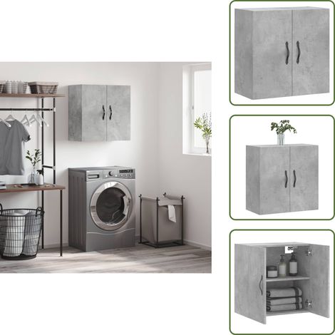 Mobiletto a parete - vidaXL Mobile a Parete Grigio Cemento 60x31x60 cm in Legno Multistrato - Armadio in legno