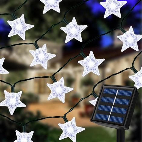 1 pièce Guirlande Lumineuse Solaire, 7 m avec 50 LED Étoile, 8 modes d'éclairage, étanche IP65, pour jardin, terrasse et décoration extérieure