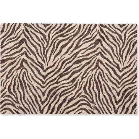 TAPPETO Zebra - Strisce - Marrone 120x80 cm (1/5)