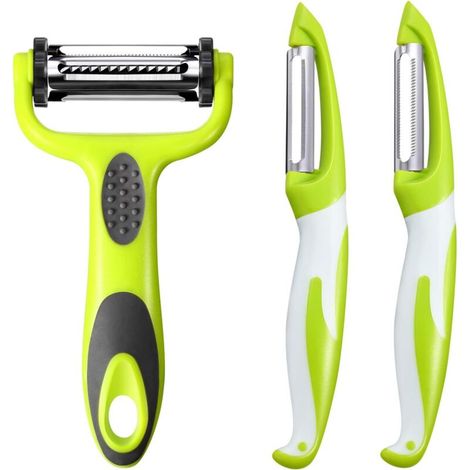 3-Piece Multifunctional Vegetable Peeler Set: 3-in-1 Rotating Peeler, 3-in-1 Fruit Peeler, Straight Peeler, Vertical Peeler, Stainless Steel for Fruit Slicer - Fei Yu (1/5)