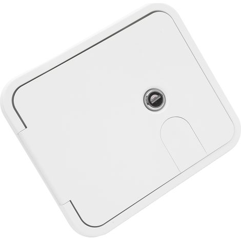 Trappe de cordon d'alimentation pour camping-car, 145 x 116 mm, avec serrure et clés en acier inoxydable, porte d'accès électrique à ouverture à 180 degrés pour camping-car, remorque, camping-car