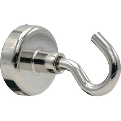 CQFD - Crochet aimant neodyme argent 25 mm lot de 4