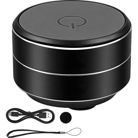 Mini enceinte Bluetooth magnétique avec éclairage RGB, portable et étanche, Bluetooth 5.3, 7 heures d'autonomie, stéréo TWS, carte TF, kit mains libres, support pour téléphone, noire (1/5)