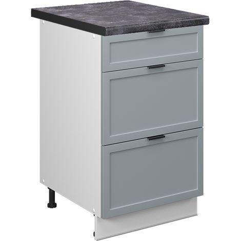 Küchenschränke  Fame-Line, Hellblau-grau, 50 cm , AP Anthrazit, Vicco