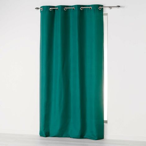 Rideau a oeillets 140 x 280 cm microfibre unie absolu Emeraude (1/3)